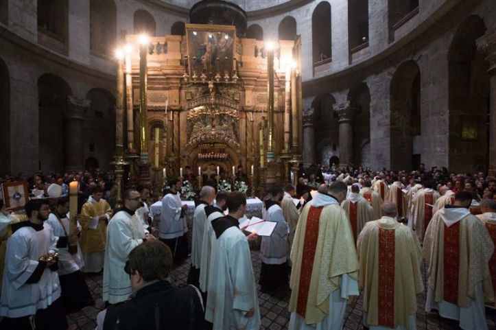 Saint sépulcre - Messe résurrection - Pâques 2016